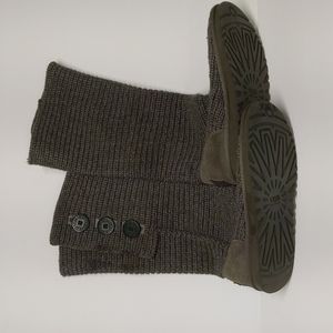 Ugg women's cable knit grey tall button classic boots
